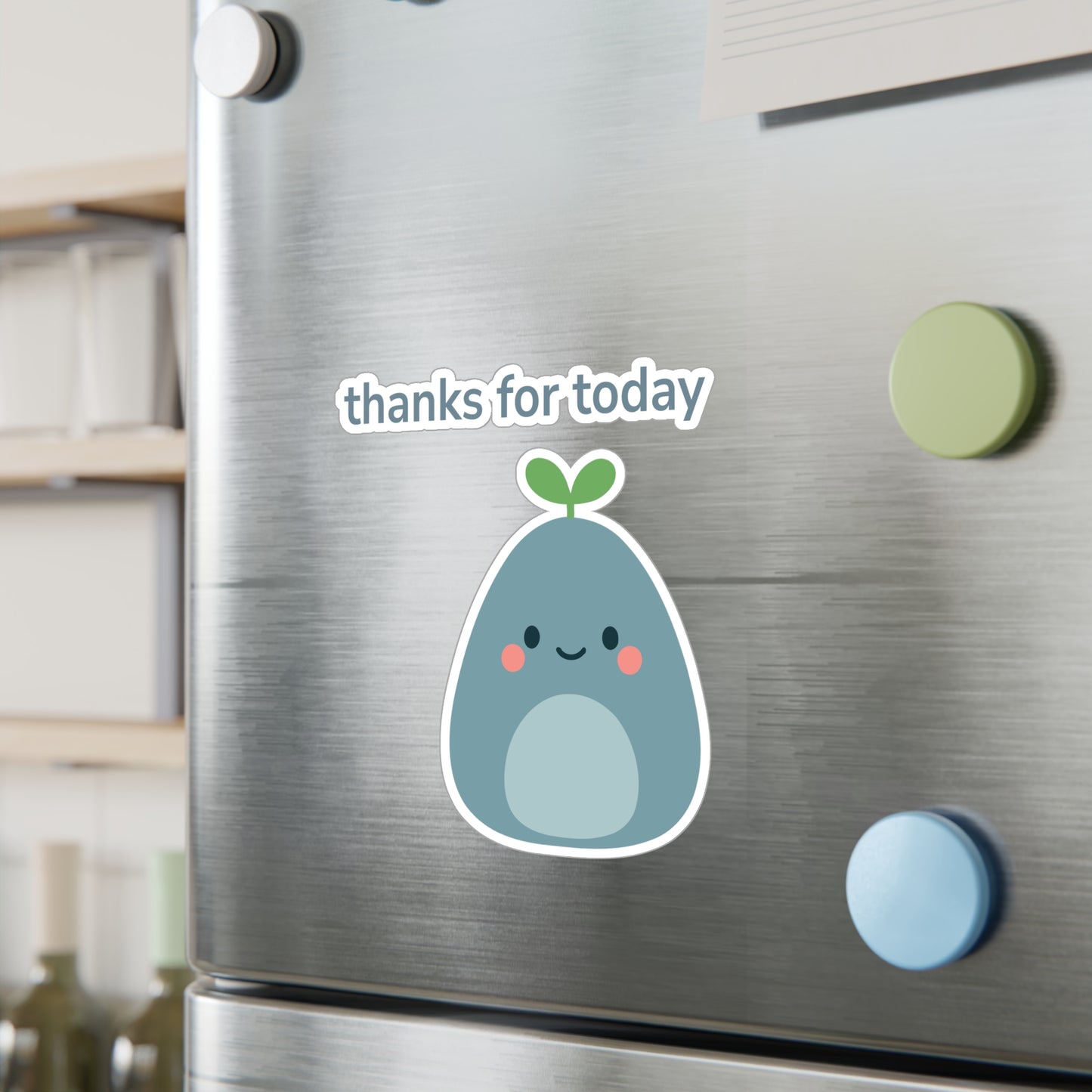 Thanks for Today with Quiet Mate Cute Avocado Vinyl Decal | Sticker | Kawaii Wall Decor, Planner Accessory, Gift for Friends, Positive Affirmation