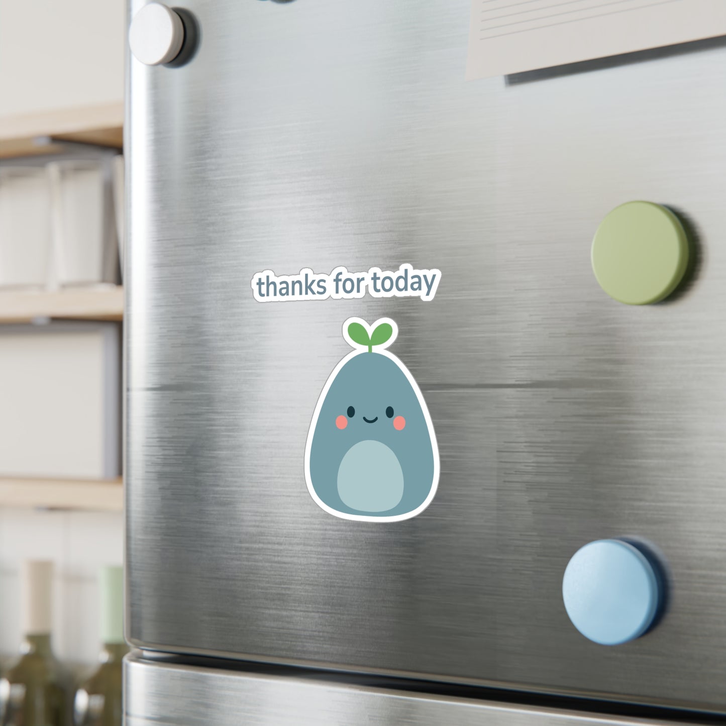 Thanks for Today with Quiet Mate Cute Avocado Vinyl Decal | Sticker | Kawaii Wall Decor, Planner Accessory, Gift for Friends, Positive Affirmation
