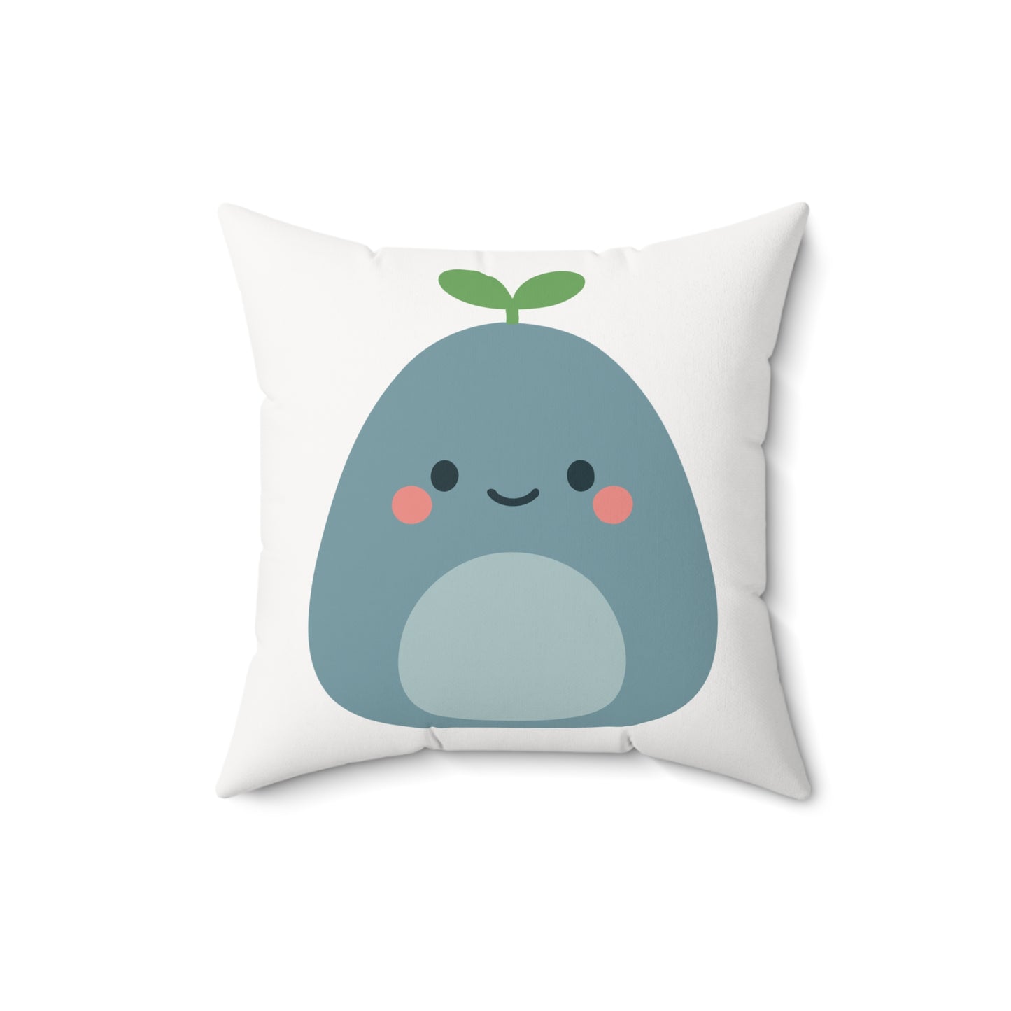 Quiet Mate, Cute Whale Plant Themed Square Pillow, Kid's Room Decor, Nautical Style Cushion, Eco-Friendly Home Accessories