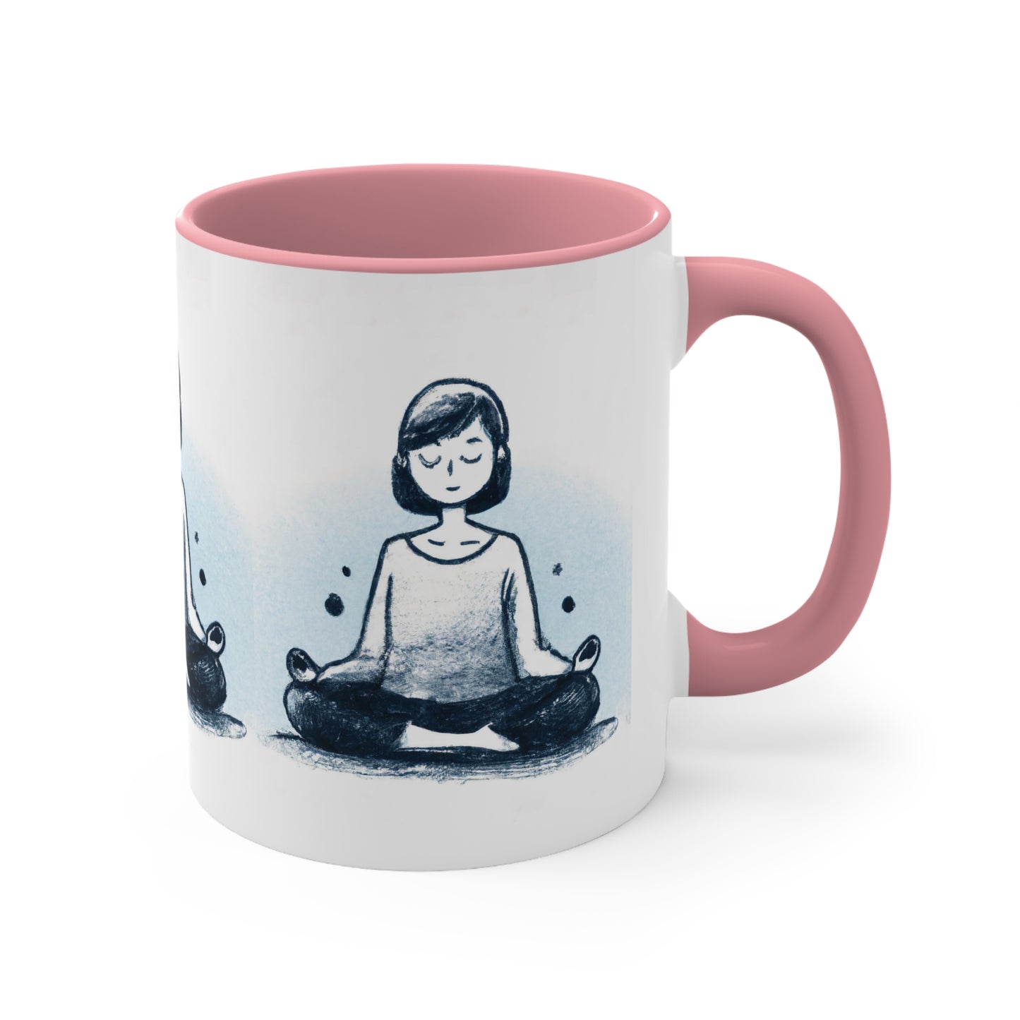 Yoga Meditation Accent Coffee Mug, 11oz