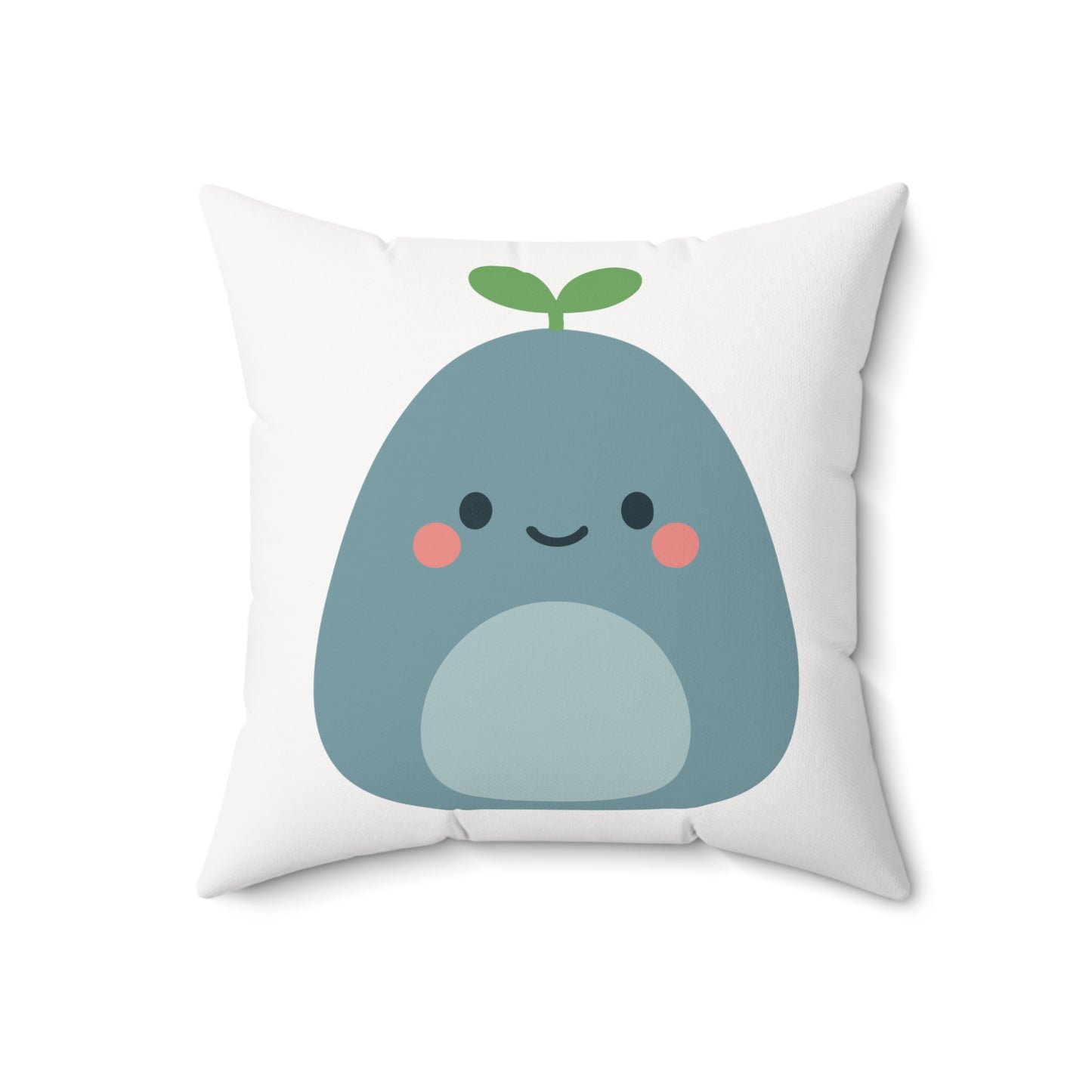 Quiet Mate, Cute Whale Plant Themed Square Pillow, Kid's Room Decor, Nautical Style Cushion, Eco-Friendly Home Accessories