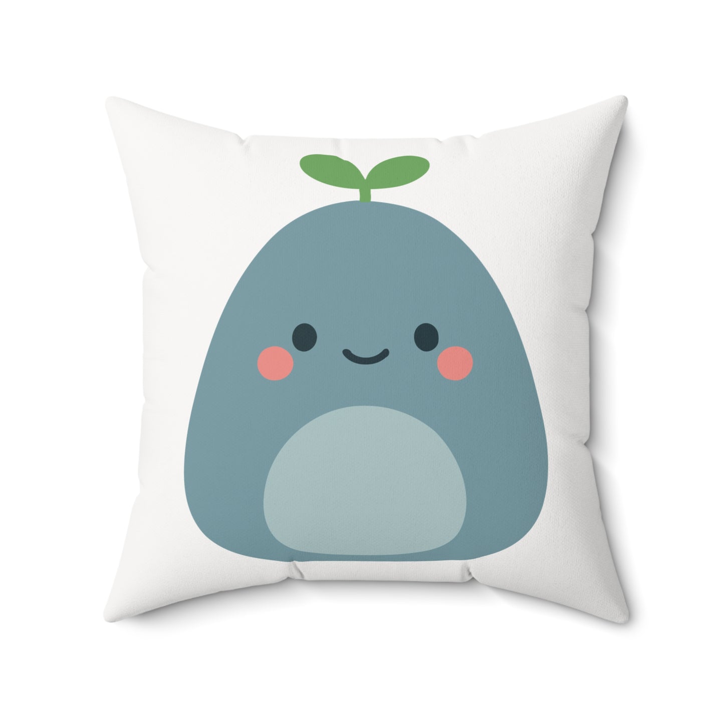 Quiet Mate, Cute Whale Plant Themed Square Pillow, Kid's Room Decor, Nautical Style Cushion, Eco-Friendly Home Accessories