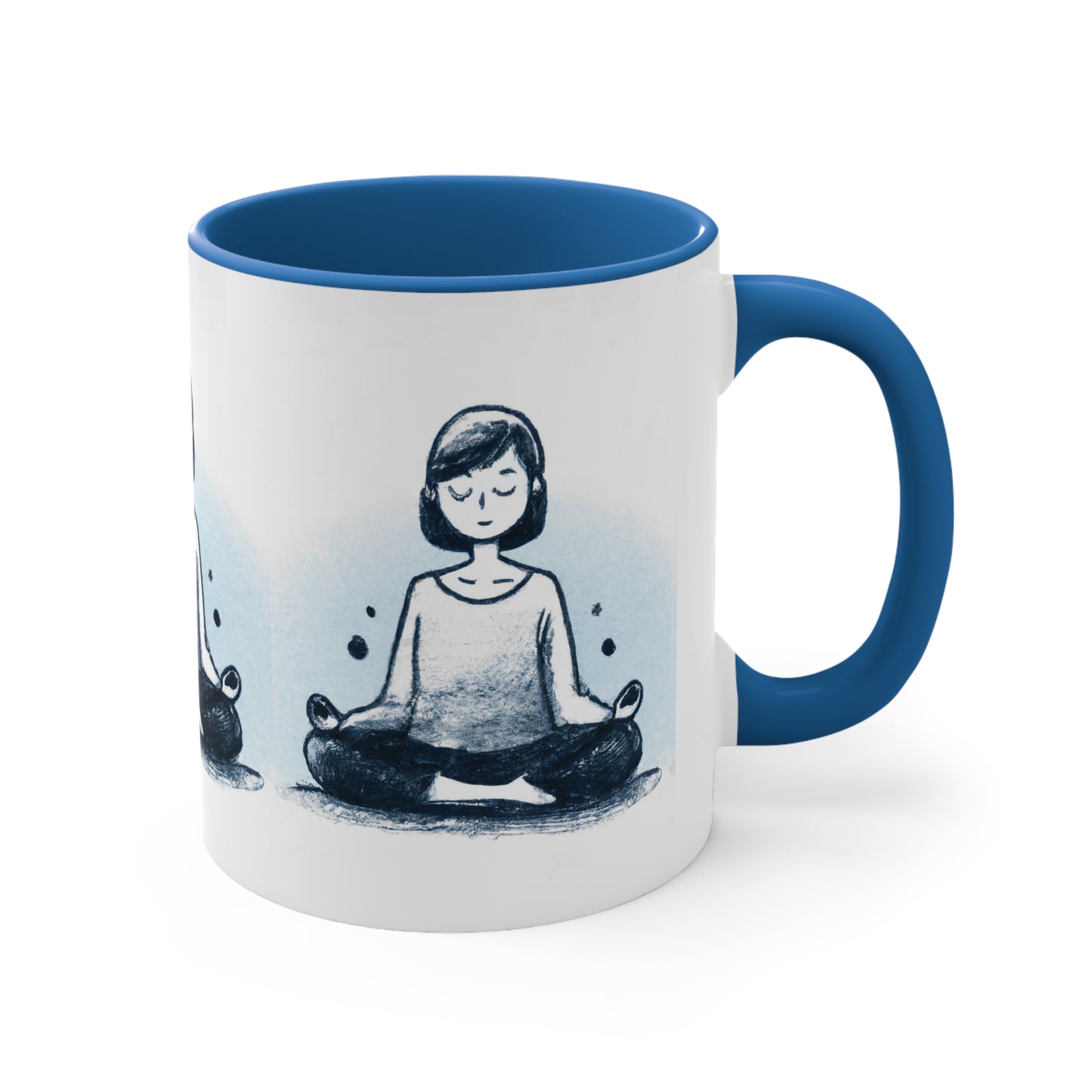 Yoga Meditation Accent Coffee Mug, 11oz